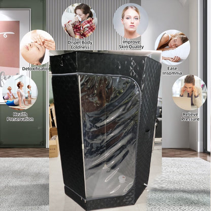 Portable Sauna Tent for Home, Novashion Personal Steam Sauna Box, Black