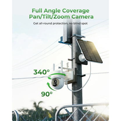 TOGUARD SC43 2K/4MP Solar Wireless Security Camera System with 10CH 10.1" NVR Monitor Outdoor Battery WiFi Dome Surveillance Camera HDMI Connector