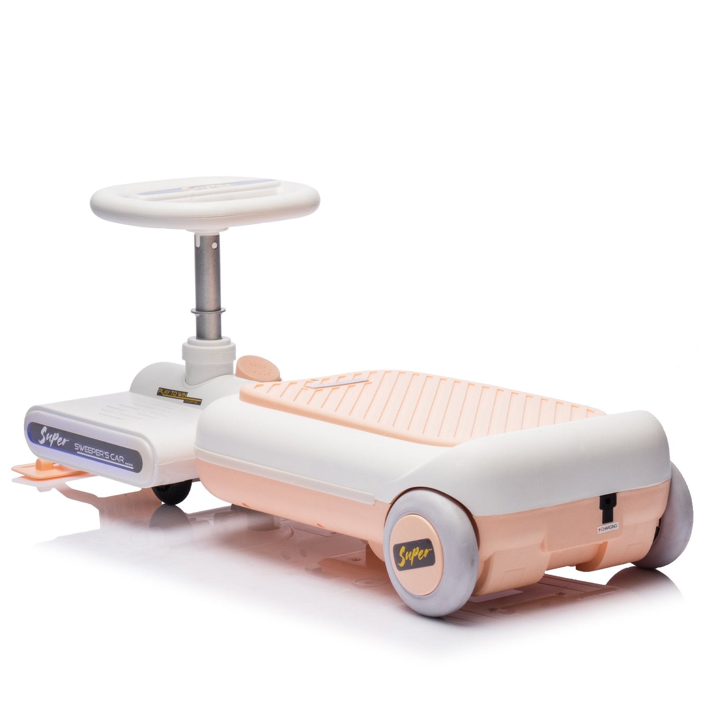 12V Cleaning Go Kart for Kids, Ride On Toys with Cleaning Mop, Kids Clean Cars, Length Can Extended, Kids' Electric Vehicles with Music/Lighting, Kids Toys for Girls Boys Ages 3-6 Years Old, Pink