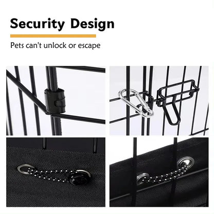 Suchown Dog Playpen  Metal Foldable Dog Exercise Pen 24 High 8 Panels Playpen  Bottom Pad