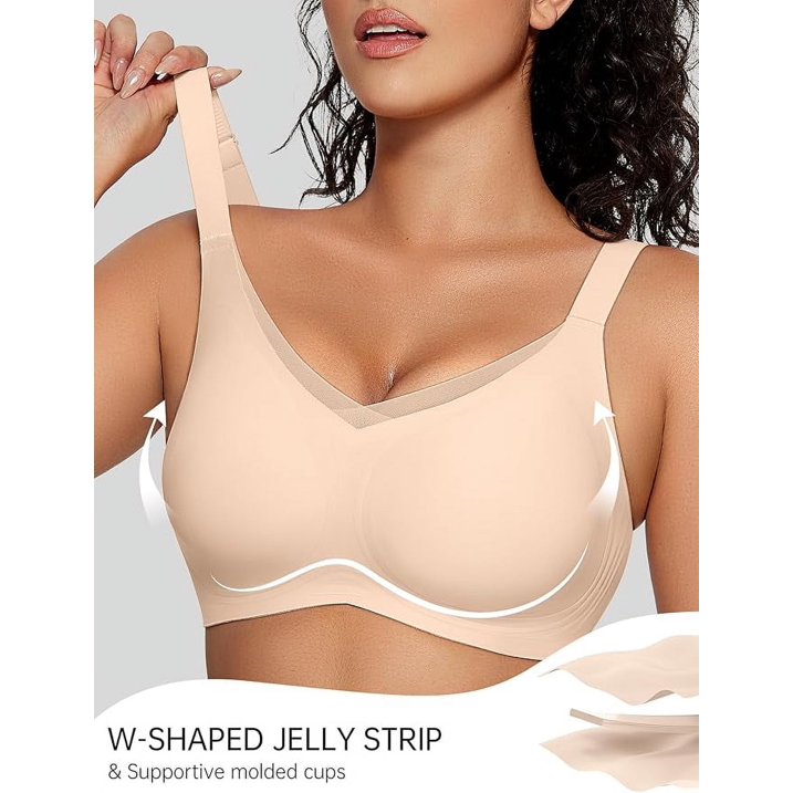Womens Wireless Bras V Mesh Comfortable Bralette Supportive Tshirt Bra No Underwire Seamless Push Up Everyday Bras