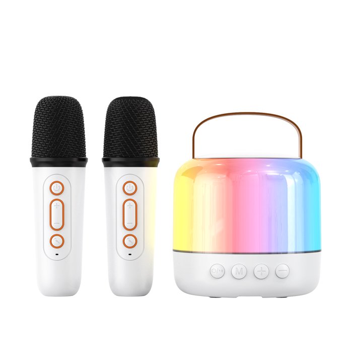 AHANSI Wireless Karaoke Speaker for Kids Portable System with Dual Microphones Dynamic Lights for Parties