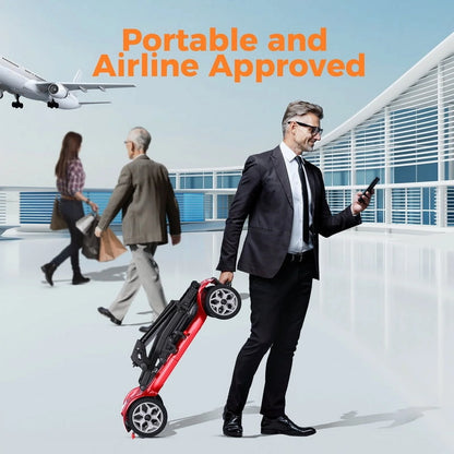 ENGWE 43Lbs Lightweight Mobility Scooter for Seniors,Foldable Electric Wheelchair Available by plane，No installation required，Blue(Dual Battery)