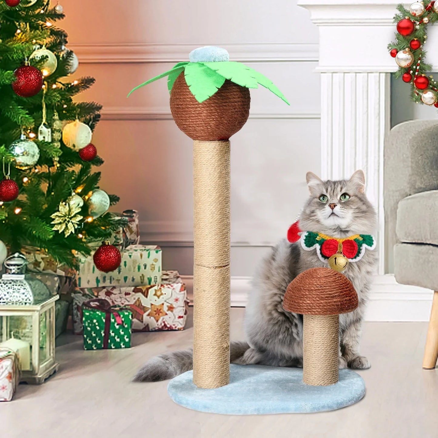 Zimtown 26in Cat Tree Cocoanut Tree for Indoor Cats with Scratching Posts Decoration