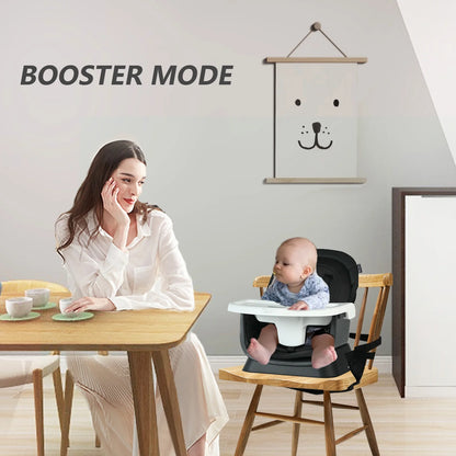 LINLUX 8 in 1 Convertible High Chair for Babies, Feeding Booster Seat for Toddlers, Black