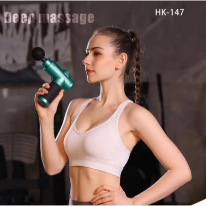 Handheld Percussion Massage Gun, USB Rechargeable, 32 Speed Levels, Portable Handheld Massage Device for Deep Tissue Relief, (Black)