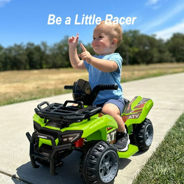 Hikiddo 6V Ride-on Toy for Toddlers, Kids ATV 4 Wheeler for 1-3 Boys & Girls with Music - Green