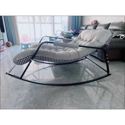 SUSUZI Rocking Chair with Cushion, Lounging Chair for Indoor and Outdoor Patio, Oversize Rocking Chair for Living Room, Porch, Gray
