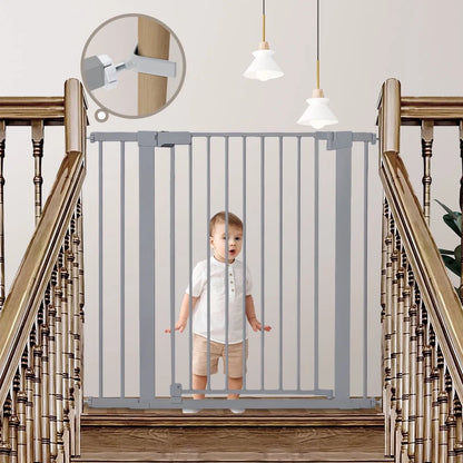 Baby Safety Gate, 36 Tall, 29.5-40.6 for Stairs and Doorway,Pressure Mount Baby Gate for Ages 6 to 36 Months, Gray