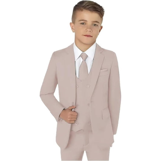 Wehilion Slim Fit, Formal, Elegant Blazer & Vest & Pants & Shirt & Tie Set Boy's Size 4 5-Pack