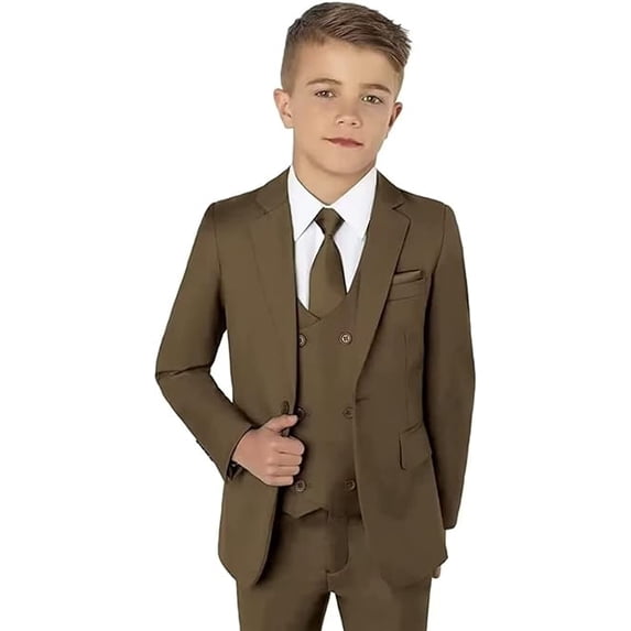 Boy Suit 5 Piece Slim Fit Party Blazer Kids Tuxedo Formal Blazer Vest Pants Shirt tie Set