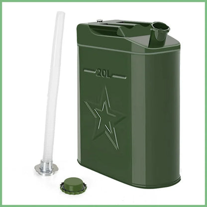 Deli Jerry Fuel Can,Metal Gas Can 5.3 Gallon / 20 L, 5 Gallon Gas Cans for Gasoline, Trucks Cars Motorcycle Equipment,Green,1 Pack
