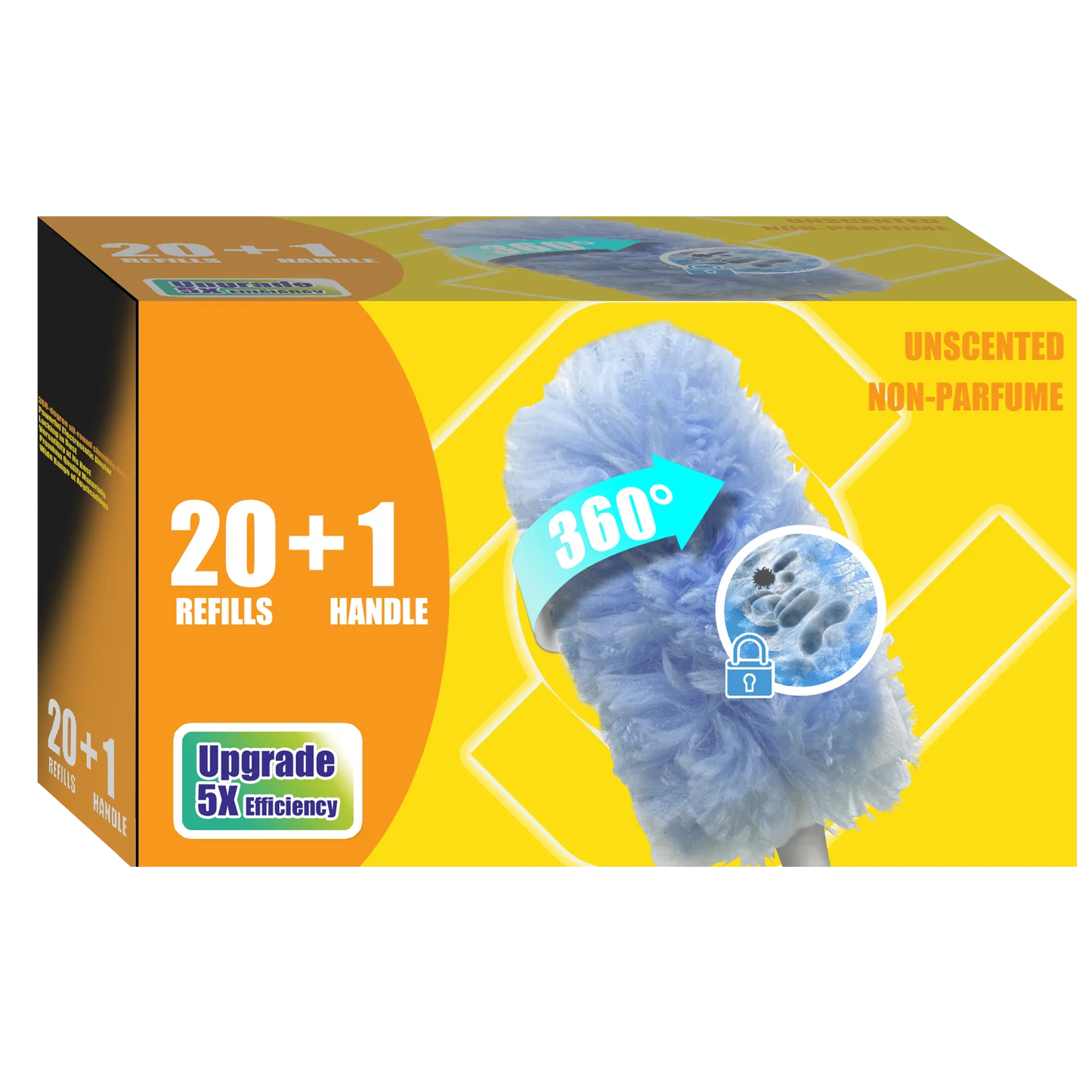 Duster Refills 360 for Swiffer 20 pcs & Handle*1 Disposable Feather Duster Multi Surface Refills