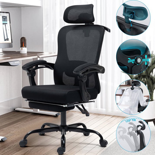 VIOLHEDO Mesh Office Chair Ergonomic Design, Adjustable Headrest, Footrest,Lumbar Support