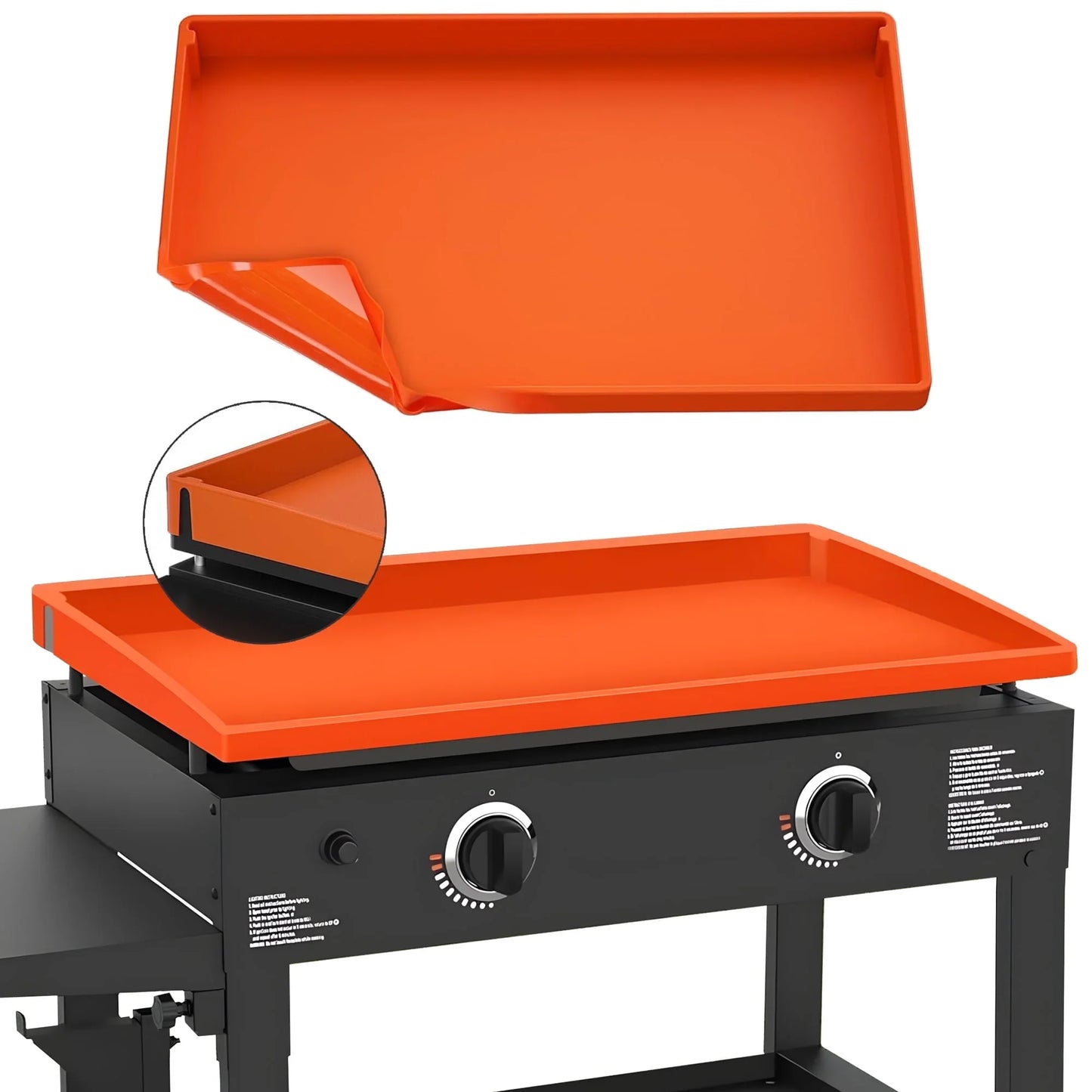 Fixdono 36 Griddle Mat Silicone for Blackstone, Magnetic Protective Cover Mats Blackstone Griddle Orange
