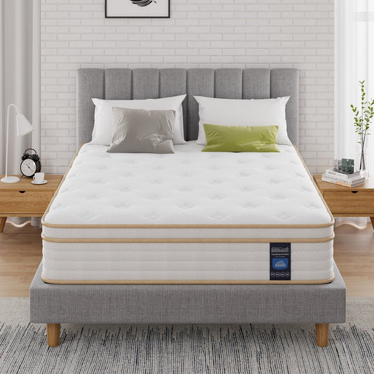 Full Mattress, 10 Inch Memory Foam Hybrid Mattress in a Box, Pocket Spring Mattress, Medium Firm, Motion Isolation, Pressure Relief, CertiPUR-US