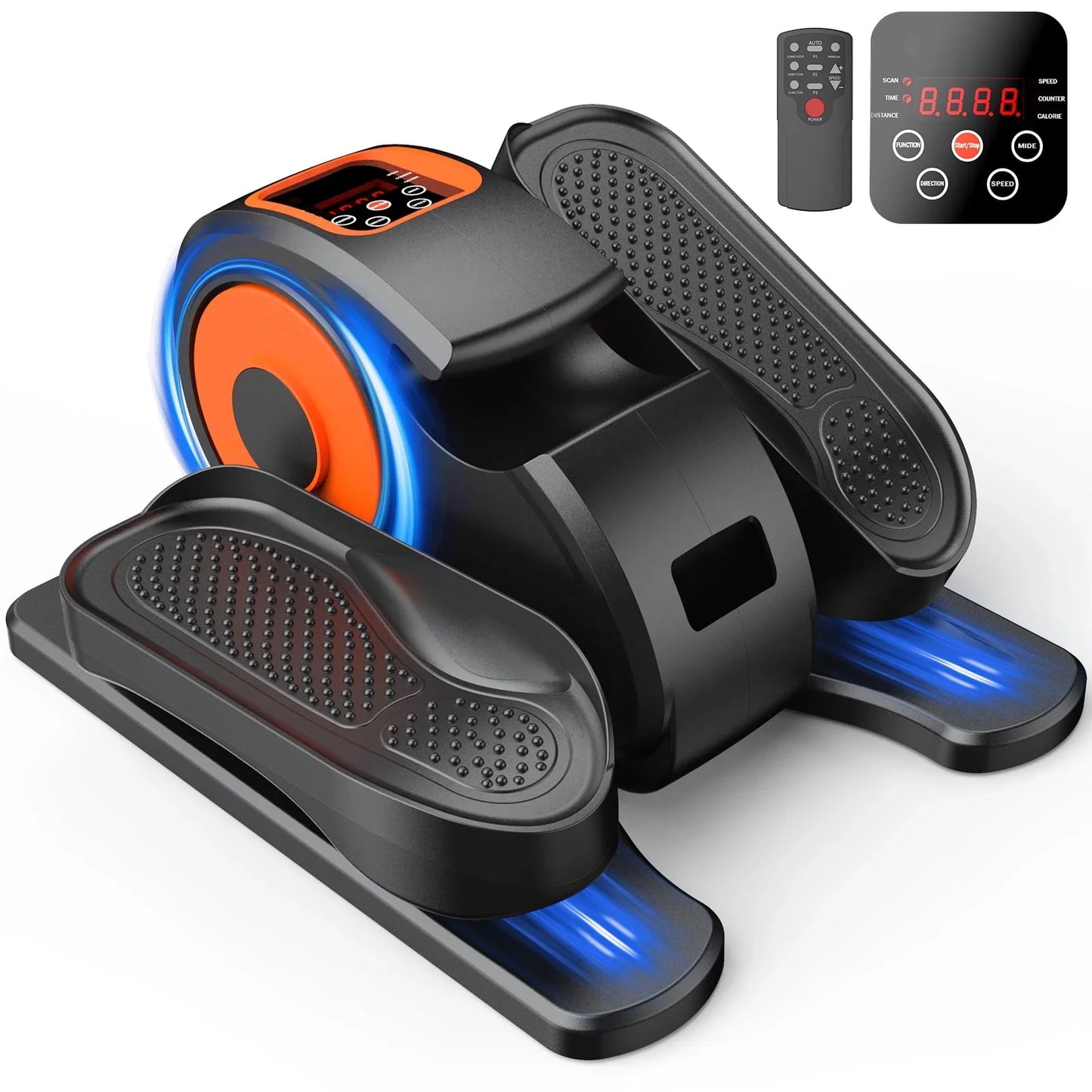 Funslim Under Desk Elliptical Machine, Leg Exerciser for Seniors Fully Assembled, Quiet & Portable Electric Seated Pedal Exerciser with Remote Control & 12 Adjustable Speeds