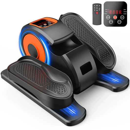 Funslim Under Desk Elliptical Machine, Leg Exerciser for Seniors Fully Assembled, Quiet & Portable Electric Seated Pedal Exerciser with Remote Control & 12 Adjustable Speeds