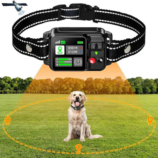 GPS Wireless Dog Fence System, CICPAP Electric Dog Collar Fence with Satellite GPS, Waterproof & Rechargeable, 3 Training Modes, 15~2200 Yards Range for Outdoor Pet Containment