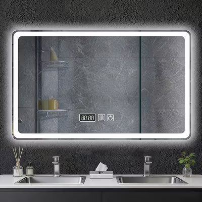 Morfone 31 inch Three Color Temperature Anti Fog Shatterproof LED Wall Mounted Bathroom Mirror