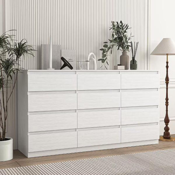 Resenkos Modern Mid Century 6 Drawer Wide Dressers Chests for Bedroom, Chest of Drawer Organizer
