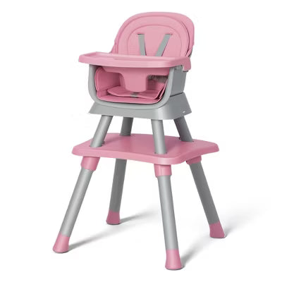 TODECARE Baby High Chair, 8 in 1 Convertible Highchair for Babies & Toddlers, Booster Seat, Toddler Chair with Safety Harness, Removable Tray