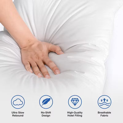 Zibroges 2 PCS Goose Down Pillows and Bed Pillows Queen Size for Sleeping,with 2 Set of Soft Cotton Cover