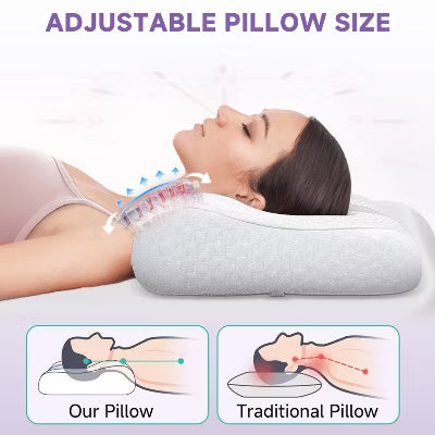 Heycuzi Orthopedic Contour Neck Pillow with Odorless Memory Foam - Perfect for All Sleeping Positions