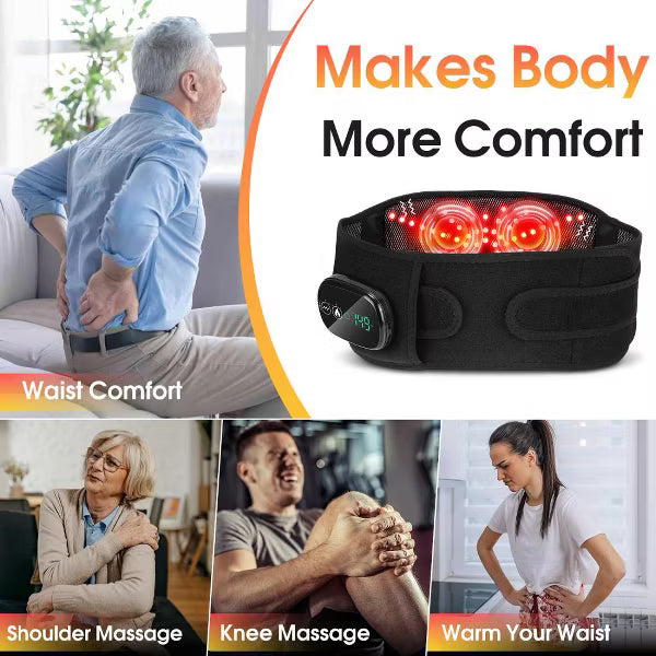 Morfone 102 Red LED Beads 3 Speed Heating and Vibration Wireless Heating Massage Pad