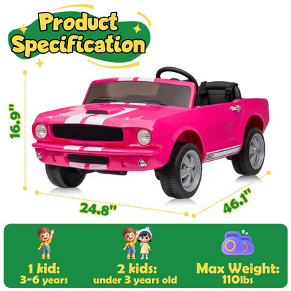Joyracer Shelby 4WD 24 Volt Ride on Toys Cars for Kids, 2 Seats Electric Car with Remote Control, LED Lights, Music, Horn, Bluetooth, USB, Kids Gift