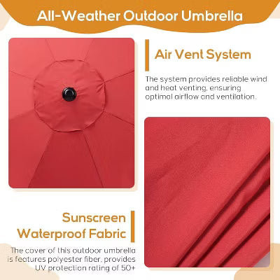 MyDepot 9FT Patio Umbrella - Crank & Tilt, Waterproof Canopy & 8 Ribs