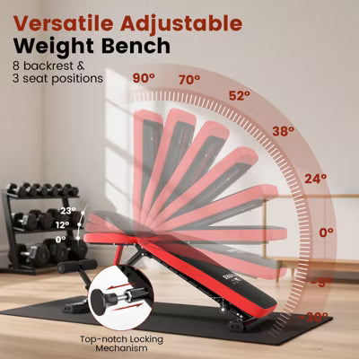 FLYBIRD Foldable Weight Bench, Adjustable Folding Workout Bench