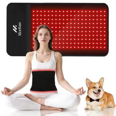 Morfone 200 Bulbs Wireless Red Light Infrared Therapy Pad Timed Portable Therapy Pad 24¡° x 12¡± Relieves Back Shoulder and Knee Pain
