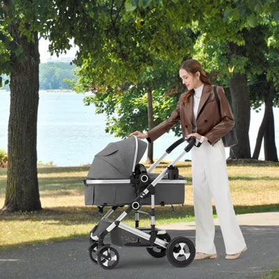 TODECARE 2-in-1 Convertible Baby Stroller with Reversible Seat, Adjustable Canopy and Storage
