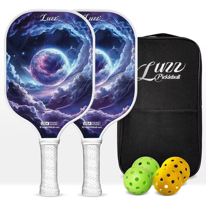Luzz T700 Carbon Fiber Pickleball Paddles Set of 2 – USAPA Approved, Sandblasted Surface, Great for Couples & Families