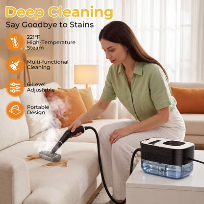 Handheld Steam Cleaner with Fast Heat-Up and Adjustable Settings for Home and Car Detailing Cleaning,White
