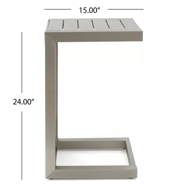 Wooakway Square Outdoor Side Table, Patio Coffee Table for Yard Garden