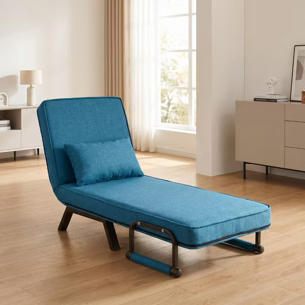5-in-1 Convertible Chair Bed Sleeper with 5-Position Adjustable Backrest Pillow Folding Sofa Bed for Small Space Apartment Office 1pc