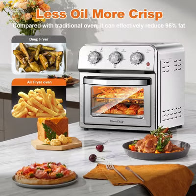SEVOBAL Toaster Ovens Family Size Air Fryer Toaster Oven Combo with Multiple Cooking Functions for Kitchen, Silver, 12.6"*11.81"*12.6"