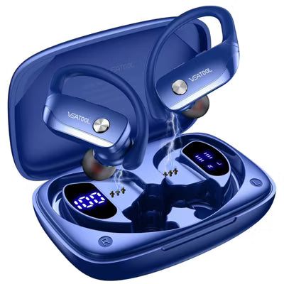 VEATOOL T6 Wireless Earbuds Bluetooth Headphone Sport, Bluetooth 5.4 Earbud, 72Hrs Earphone with Earhook