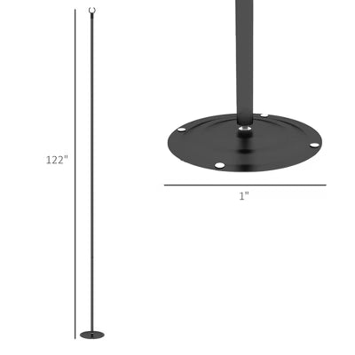 4 Pack of 10' String Light Poles, Steel Hanging Lighting Stand for Patio, Backyard, Deck, Wedding, Party, Black