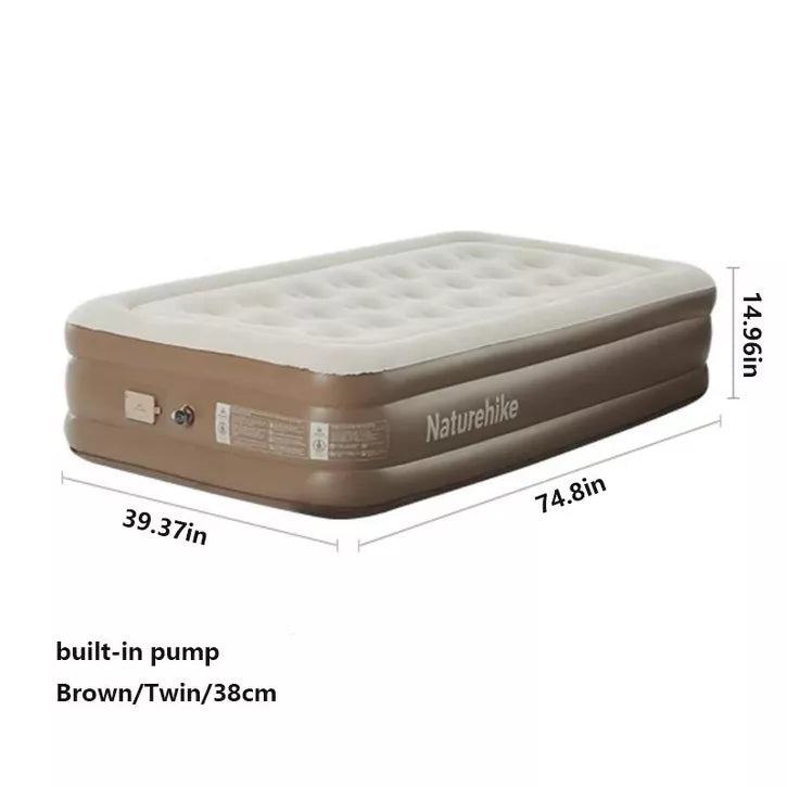 Naturehike 1/2/3 Person Self-Inflating Camping Air Mattresses,3 sizes Thick-Portable Lightweight Unmute-Sleeping Mat with Built-in Inflation Pump