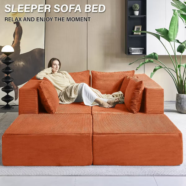 JOYRACER 140" Oversized Modular Sectional Sofa, 6-Piece Convertible U-Shaped Couch with Memory Foam, Comfy 6-Seater Modern Sofa for Living Room