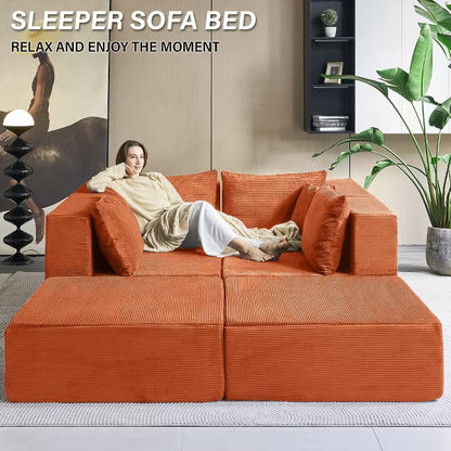 JOYRACER 140" Oversized Modular Sectional Sofa, 6-Piece Convertible U-Shaped Couch with Memory Foam, Comfy 6-Seater Modern Sofa for Living Room