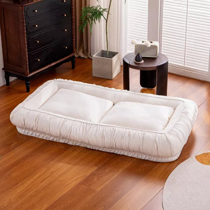 ATJafurn 67" Linen Adjustable Floor Chair Lazy Sofa Chair Ergonomic Floor Seating with Cotton Fill Lounge Sofa for Kids and Adults