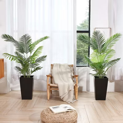 Dr.Planzen 2-Pack Artificial Areca Palm Trees - Tall UV-Resistant Faux Plants - For Indoor & Sheltered Outdoor Home & Office Decor