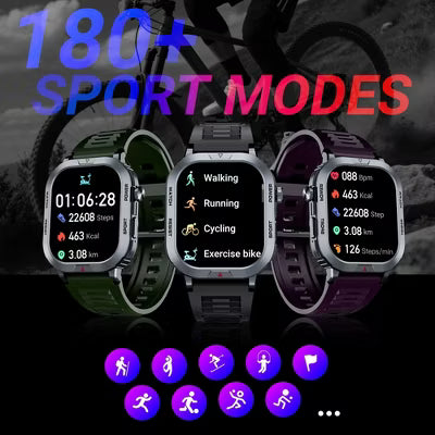 STA ZW66 Smart Watch,IP68 Waterproof Smartwatch for Women Men 180+ Sports Modes,2.01-inch Fitness Tracker with Bluetooth Call(Answer/Make Calls)