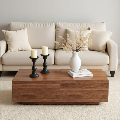Gaoyangjiaju 47.2 Inch Expandable Coffee Table with Storage