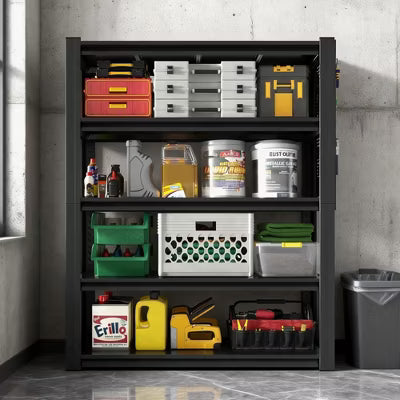 VIYET 72"H 5-Tier Heavy-Duty Metal Shelving with Pegboard Wheels 2000LBS Total, Adjustable DIY Workbench, for Garage/Warehouse/Kitchen/Office