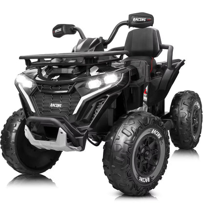 JOYRACER 24V 7Ah Kids Ride-On ATV Quad with Bluetooth, Music, USB & MP3 Port, Electric 4-Wheeler Toys Cars for Outdoor Adventure